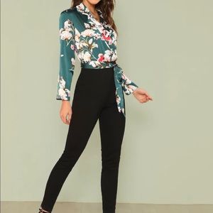 Knot Floral Wrap Jumpsuit